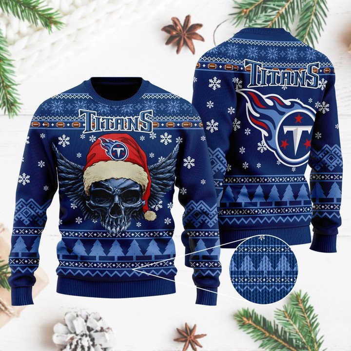 Tennessee Titans Skull Gift For Fan Ugly Wool Sweater Christmas