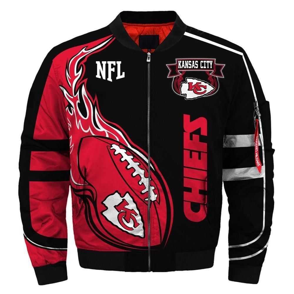 Bomber Jacket 3D Kansas City Chiefs Hoodies Sweatshirt Jacket Pullover