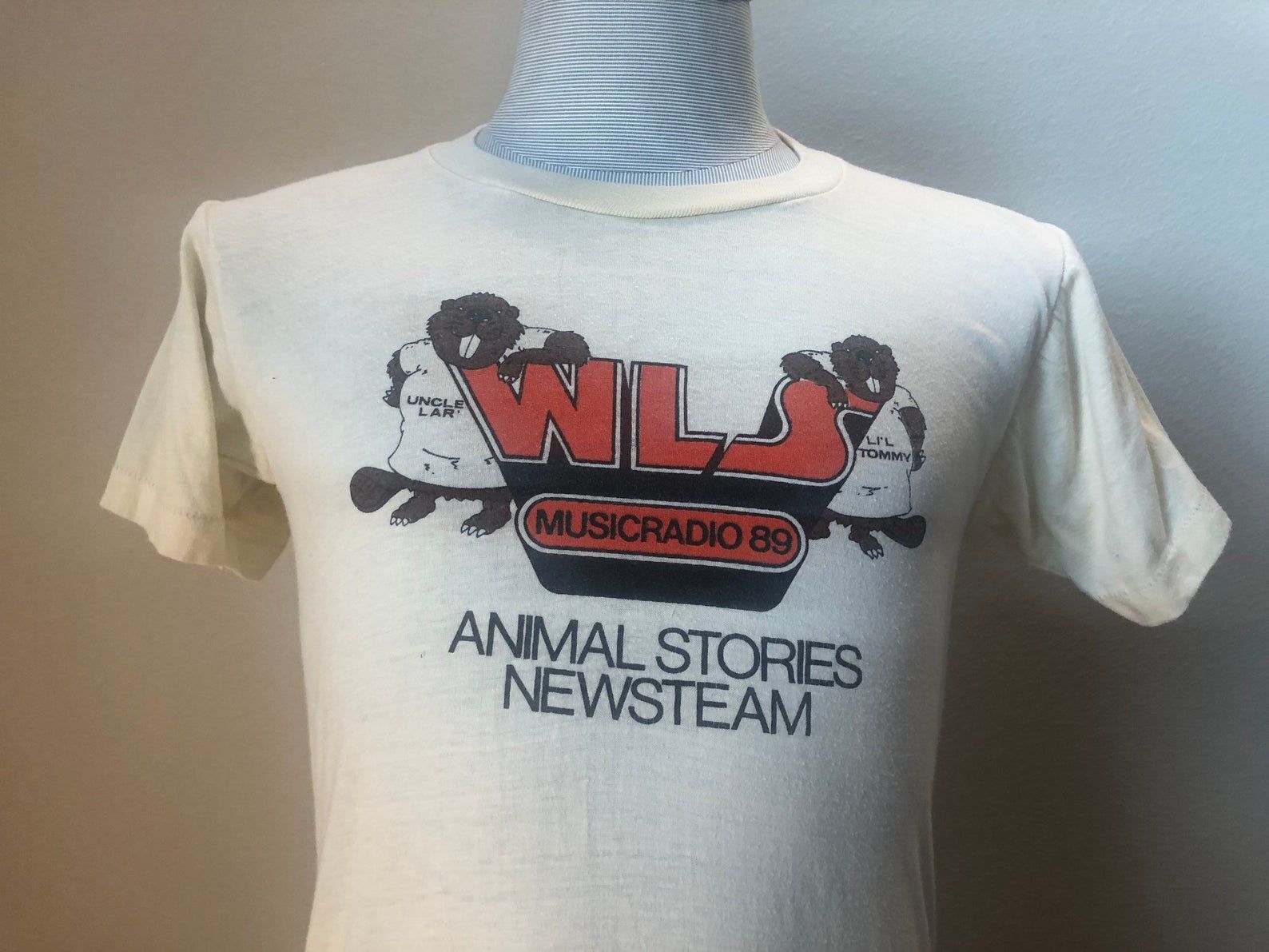 Vintage 70’s Music Radio 89 Animal Stories Newstream Wls T Shirt S