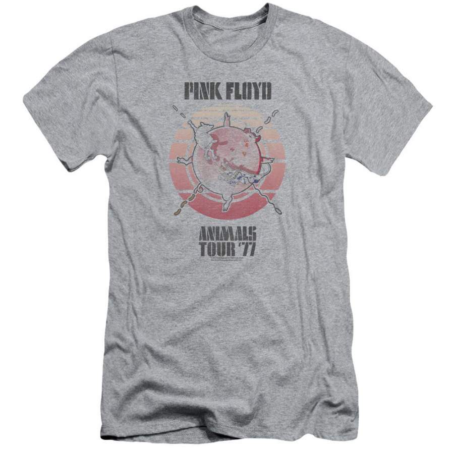 Pink Floyd Special Order Animals Tour 77 Men’s 30/1 100% Cotton Slim Fit Short-Sleeve T-Shirt