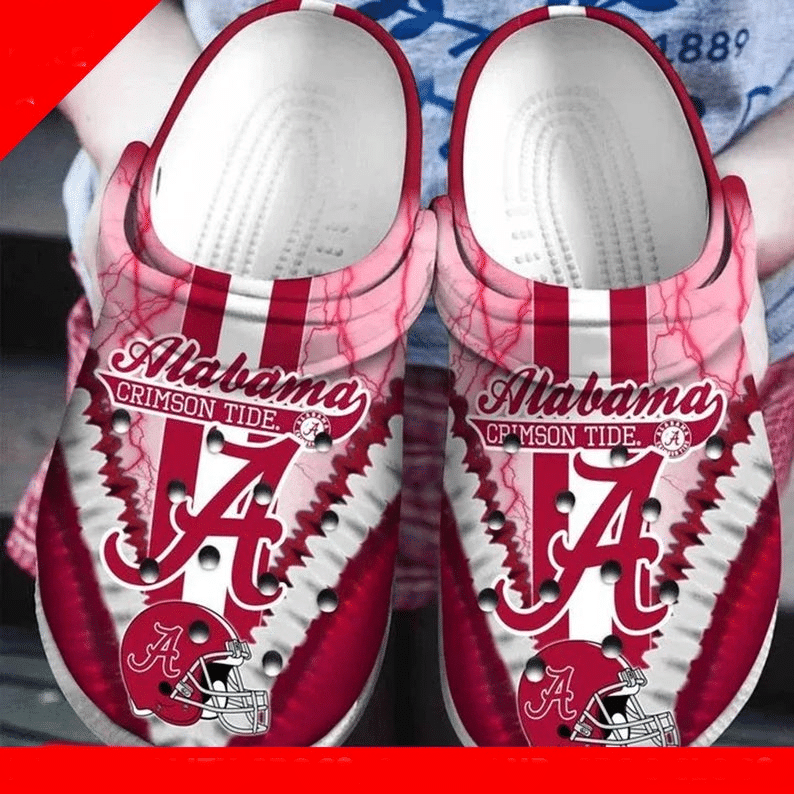 Alabama Crimson Tide Crocs Crocband Clog Comfortable Water Shoes In Pink Red