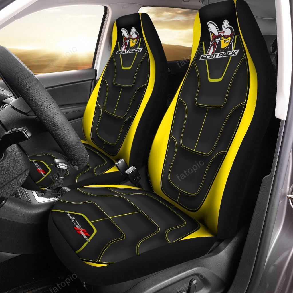 Dodge Challenger NCT-HL Car Seat Cover (Set of 2) Ver4 (Yellow)