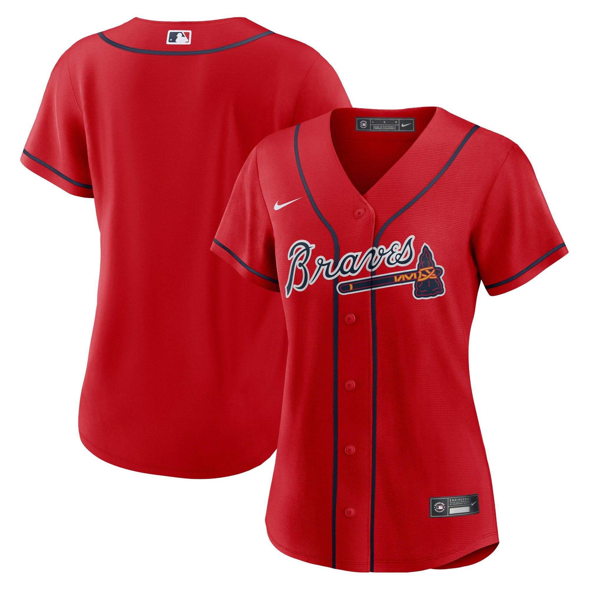 Women’S Atlanta Braves Red Team Jersey – All Stitched