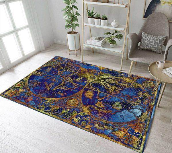 World Map Home Decor Rectangle Area Rug 4