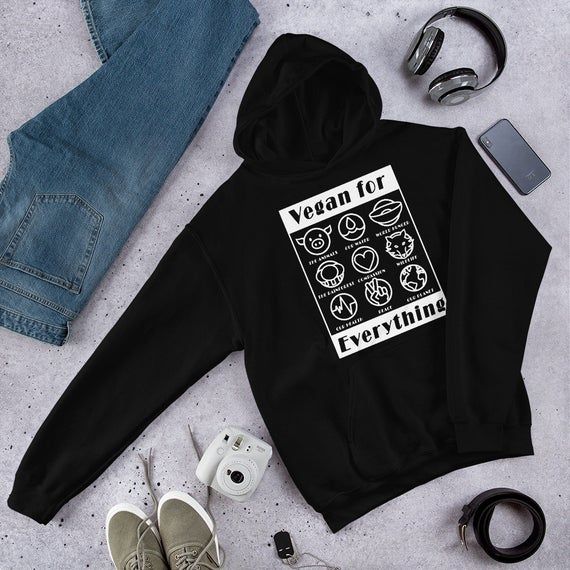 Vegan For Everything Hooded Sweatshirt Animal Are Friend Sweatshirt Vegan Life Tee Gift For Vegan Vegetarian Hoodie Animal Lovers Tee