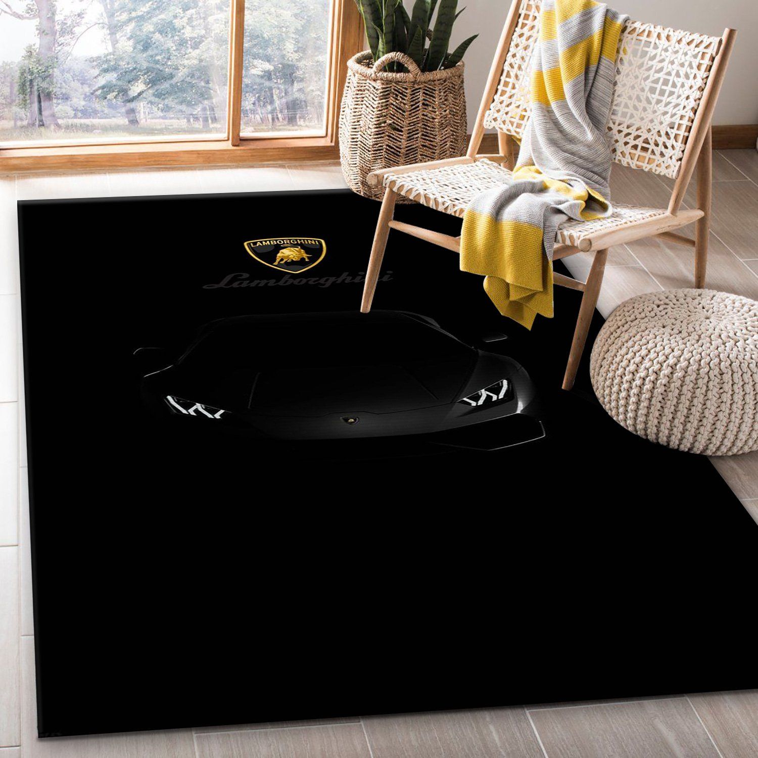 Lamborghini Logo Area Rug Bedroom Rug Christmas Gift US Decor