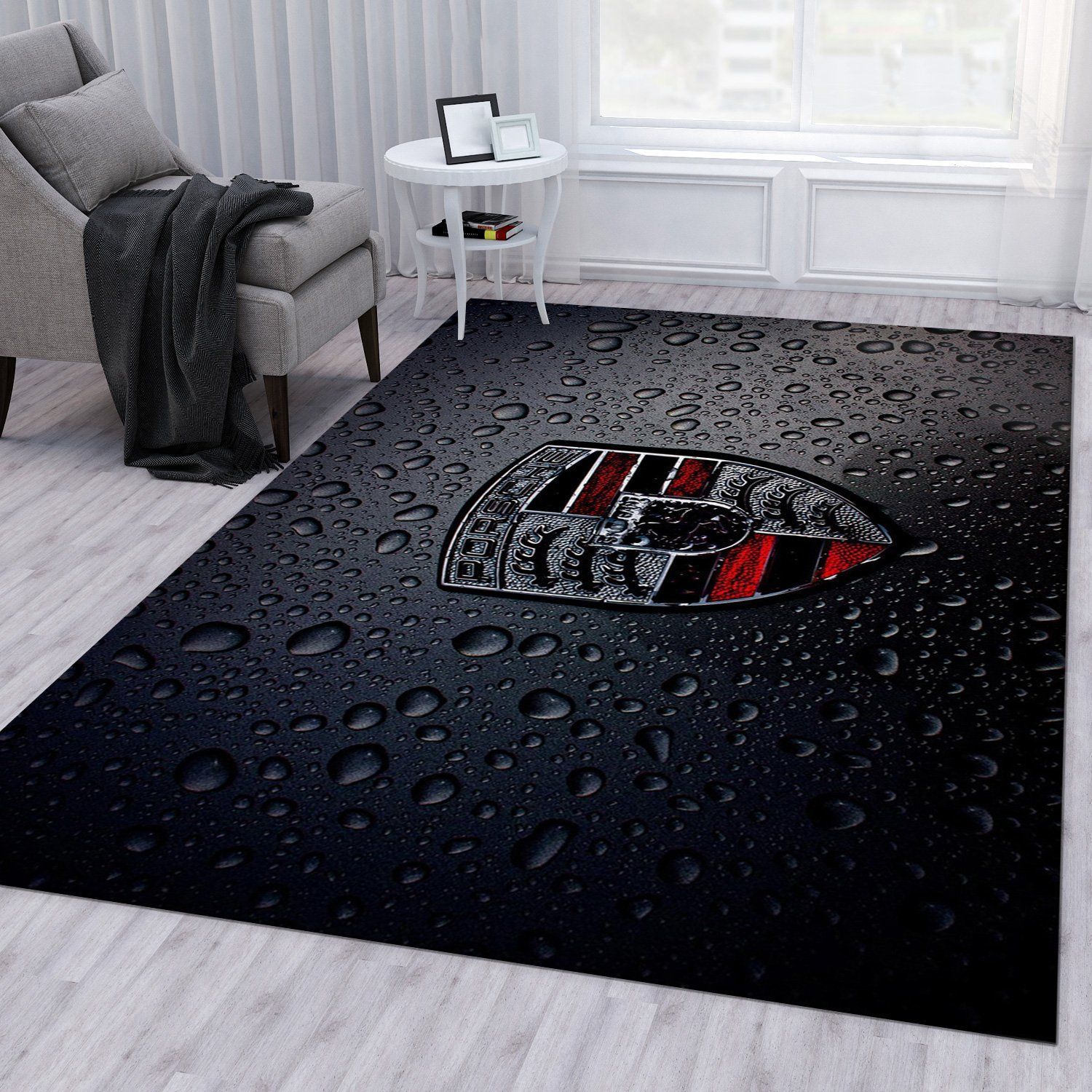 Porsche Logo Ver1 Rug Bedroom Rug US Gift Decor