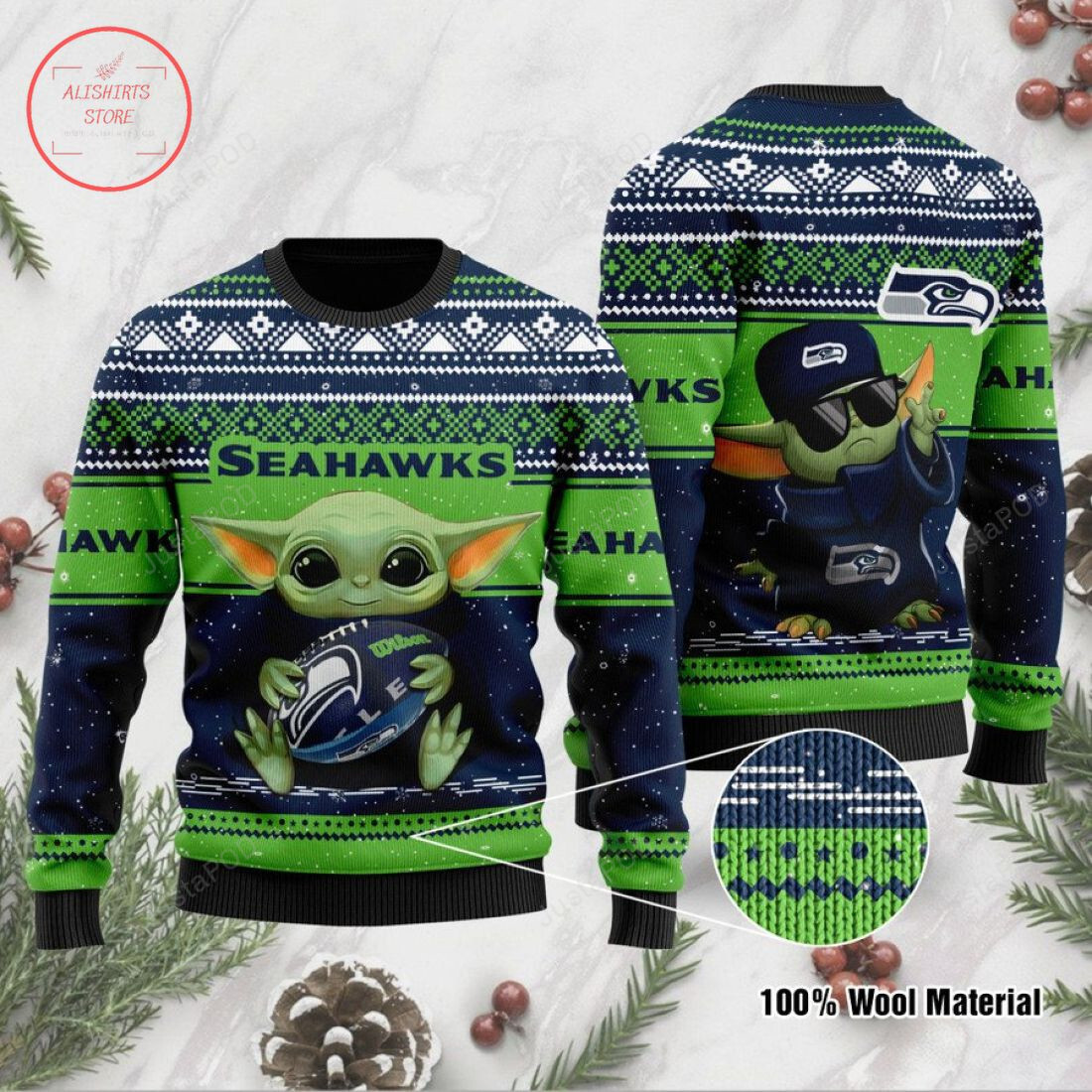 Yoda Nfl Seattle Seahawks Ugly Sweater