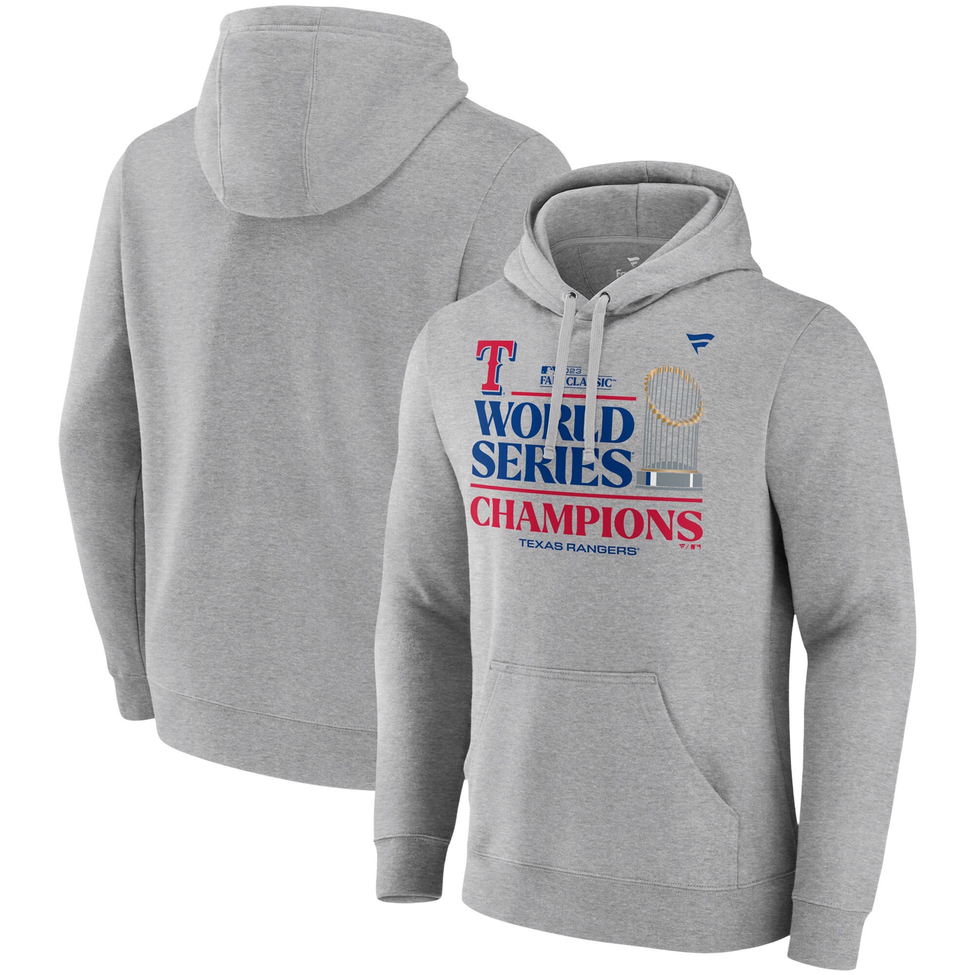 Texas Rangers 2023 World Series Champions Locker Room Pullover Hoodie – Heather Gray