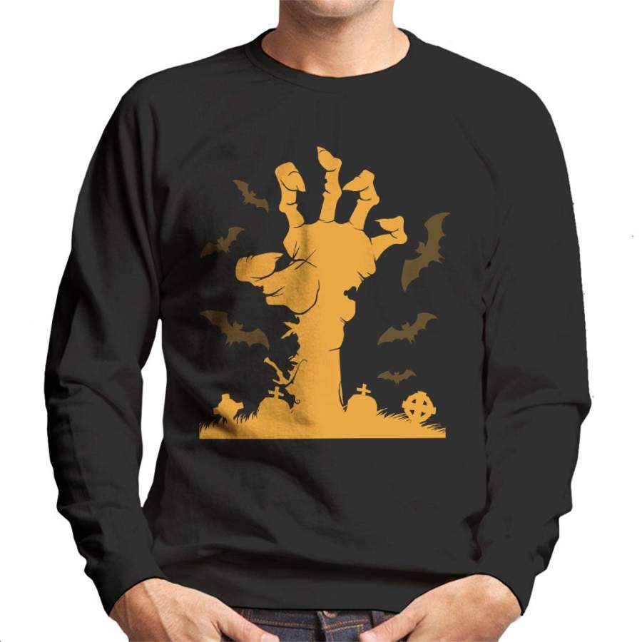 Zombie Fields Halloween Hand Men’s Sweatshirt