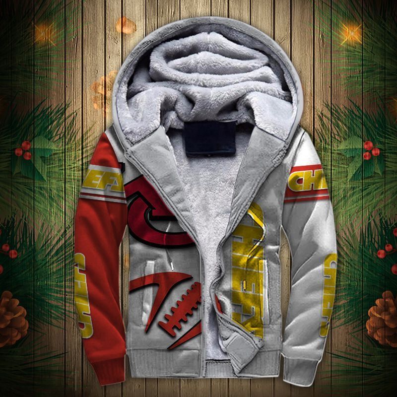 Kansas City Chiefs Fleece Jacket 3D Graphic Balls