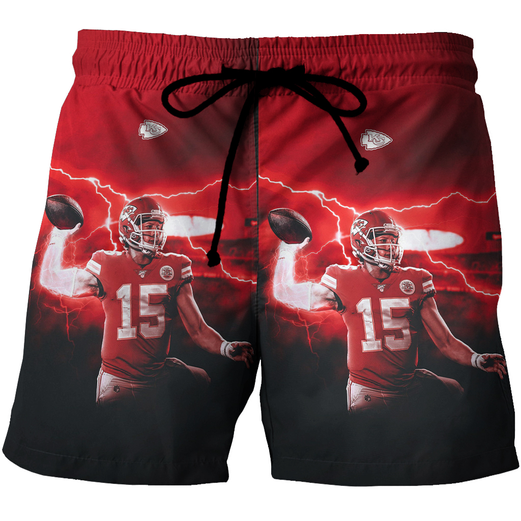 Kansas City Chiefs Patrick Mahomes 15 V3 3D All Over Print Summer Beach Hawaiian Short