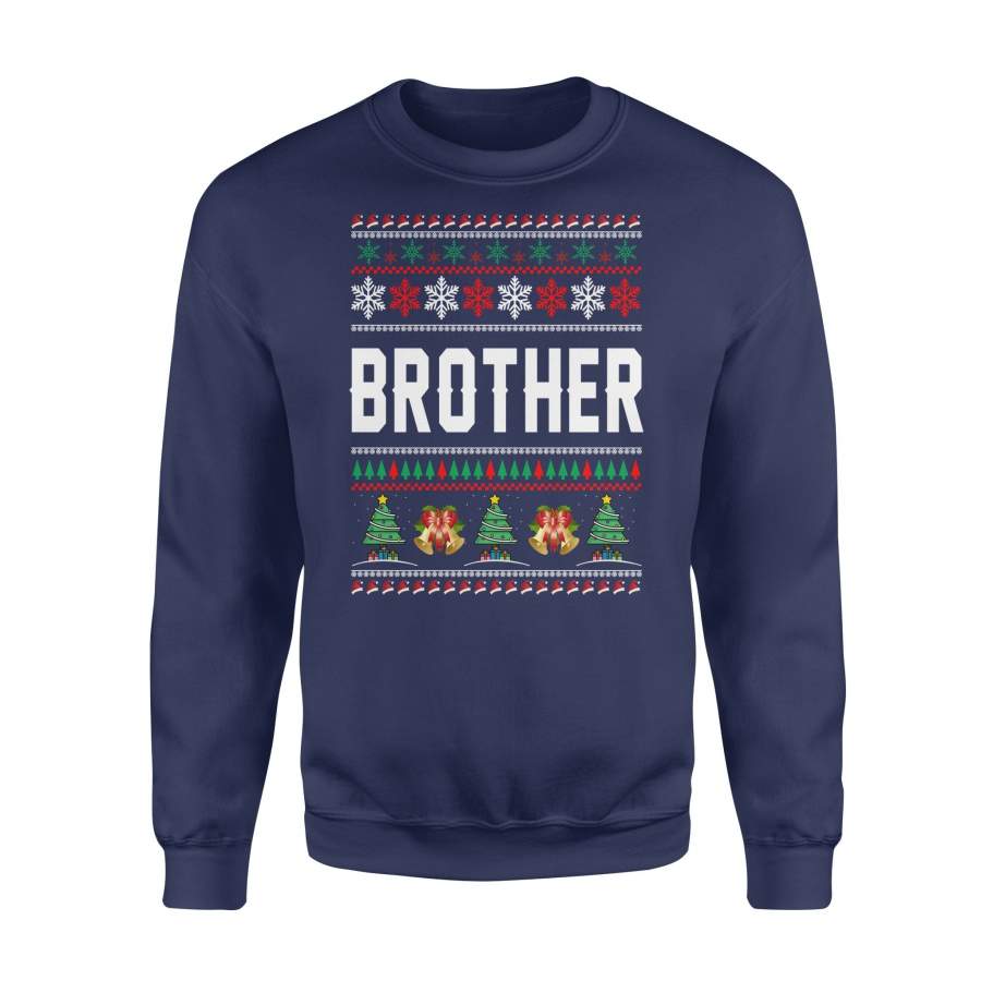 Brother Ugly Christmas Family Jingle Bells Hat Snowflakes Christmas Tree Holiday Christmas X-Mas Sweatshirt T Shirt Christmas Gift Ideas