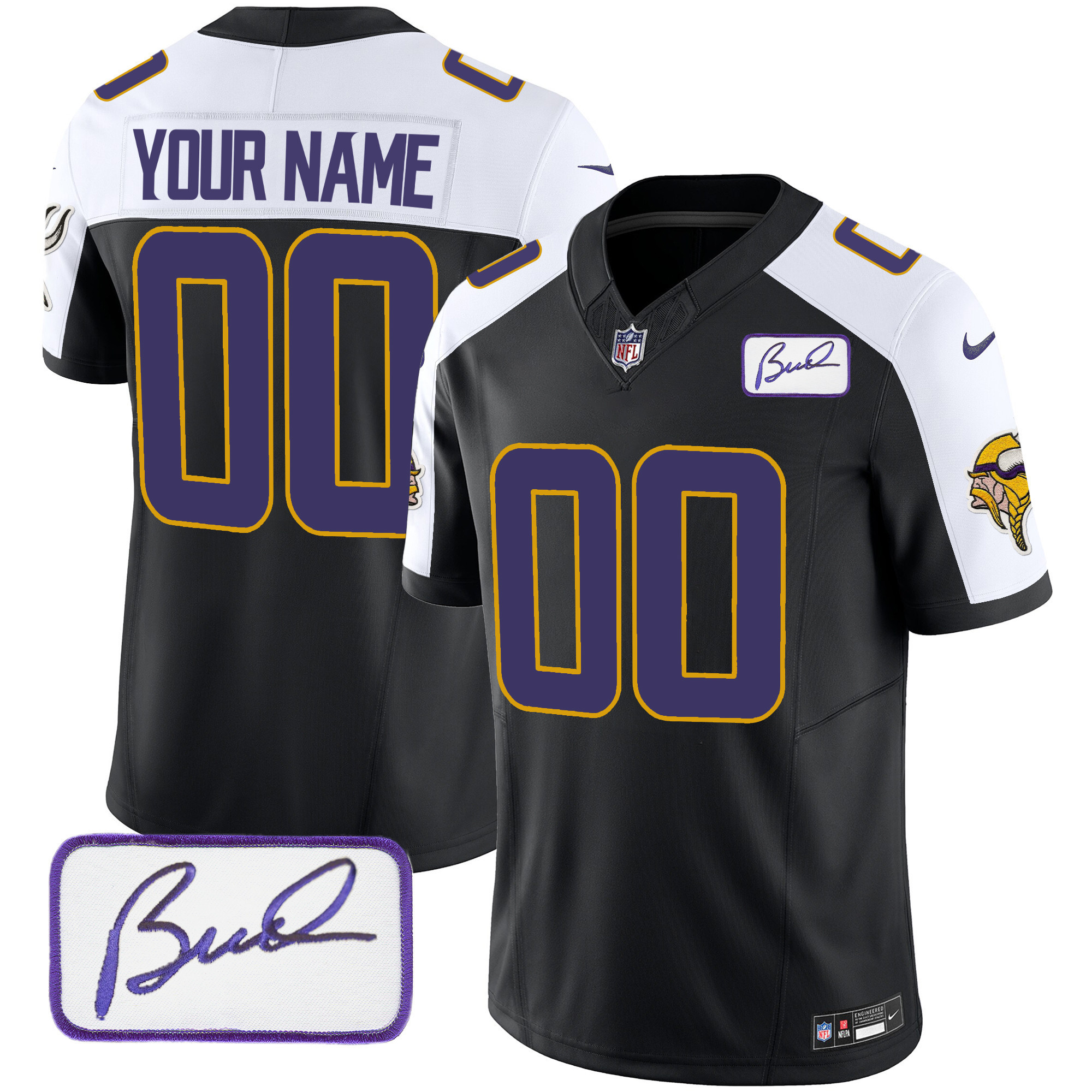 Vikings Bud Grant Patch Classic Limited Custom Jersey V4 – All Stitched