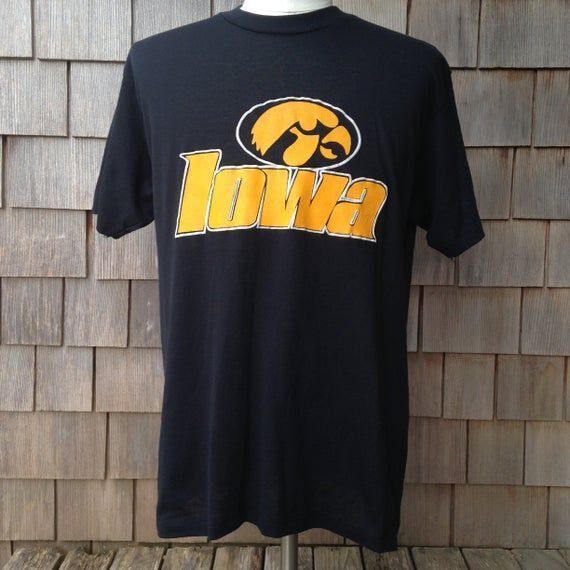 80s Vintage Iowa Hawkeyes shirt University Soft Thin shirt