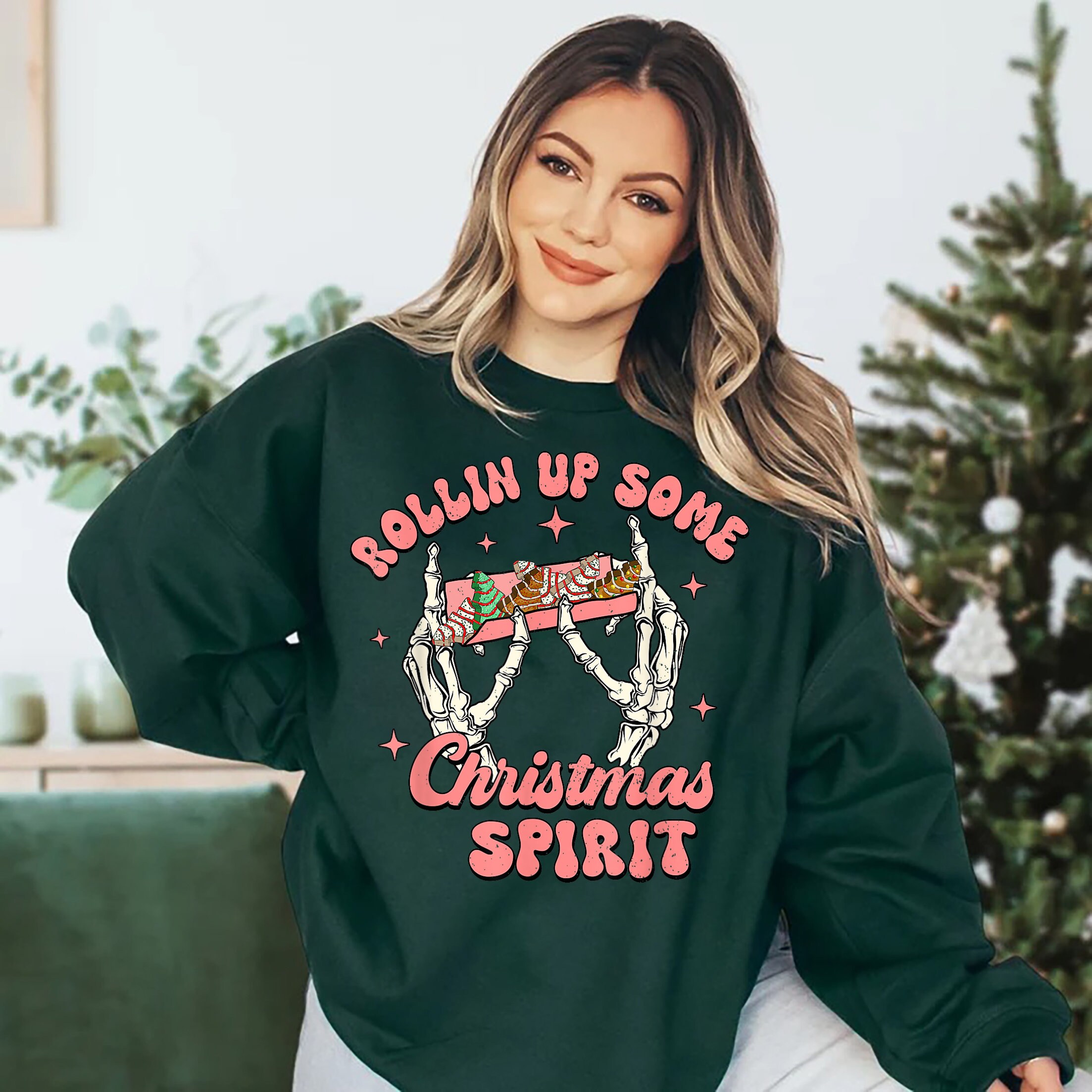 Rolling up Some Christmas Spirit Sweatshirt, Funny Christmas Sweatshirt,Christmas Sweatshirt,Funny Christmas Sweatshirt,Christmas Gift Shirt