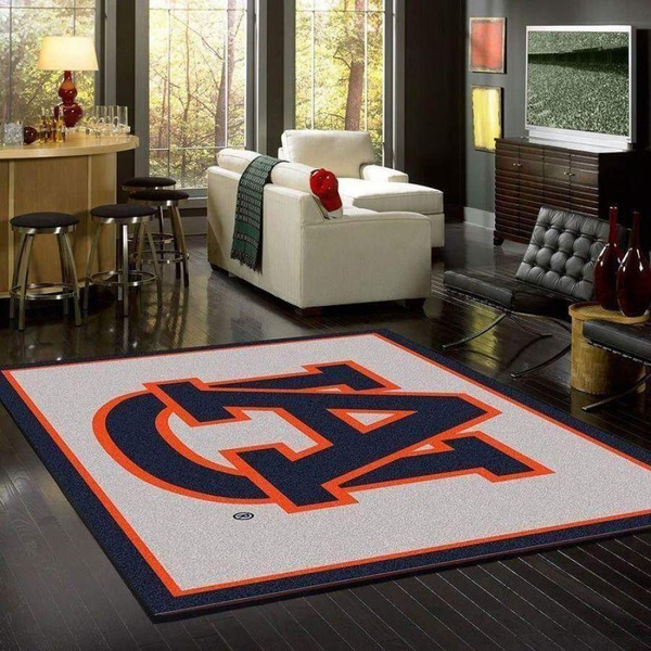 Auburn Tigers Area Rug, Football Team Logo Carpet, Living Room Rugs Floor Decor 19120716