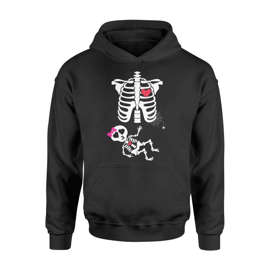 Baby Girl Skeleton Maternity Pregnant Halloweens Hoodie