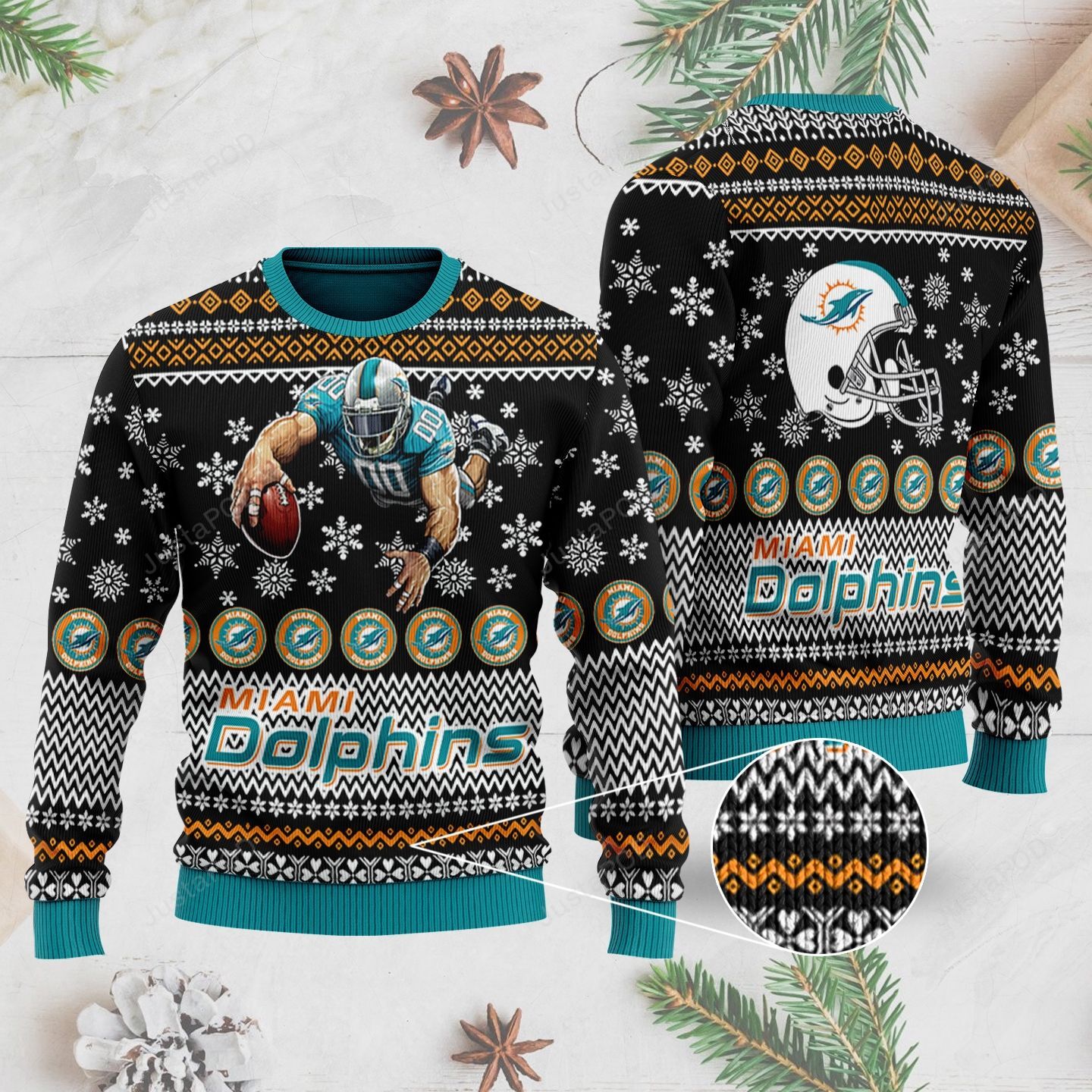 Miami Dolphins Ugly Sweater Ugly Sweater Gift For Fan Ugly Wool Sweater Christmass Hoodie Sweater Fashion24Hs