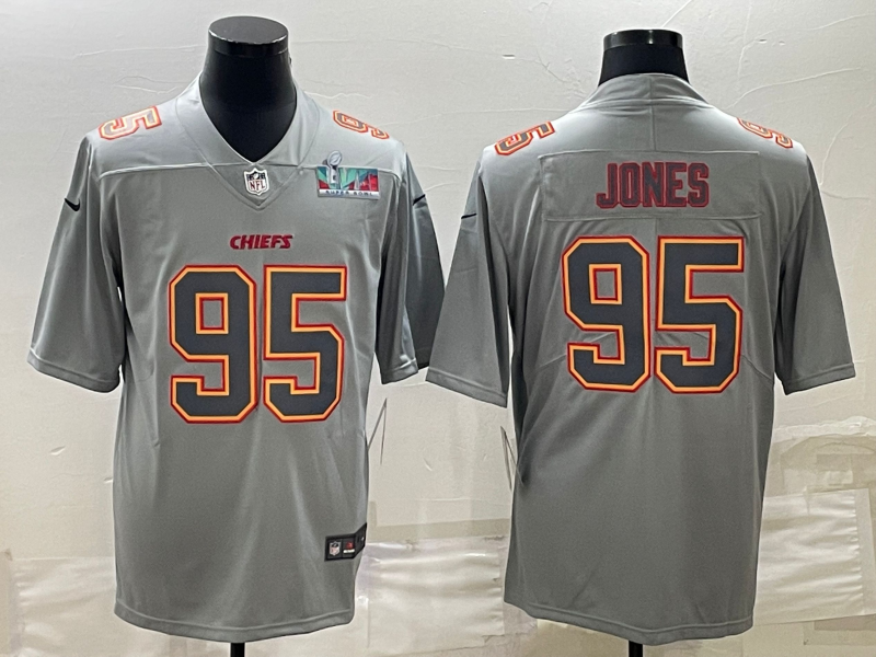 Men’S Kansas City Chiefs Chris Jones Gray Super Bowl Lvii Game Jersey