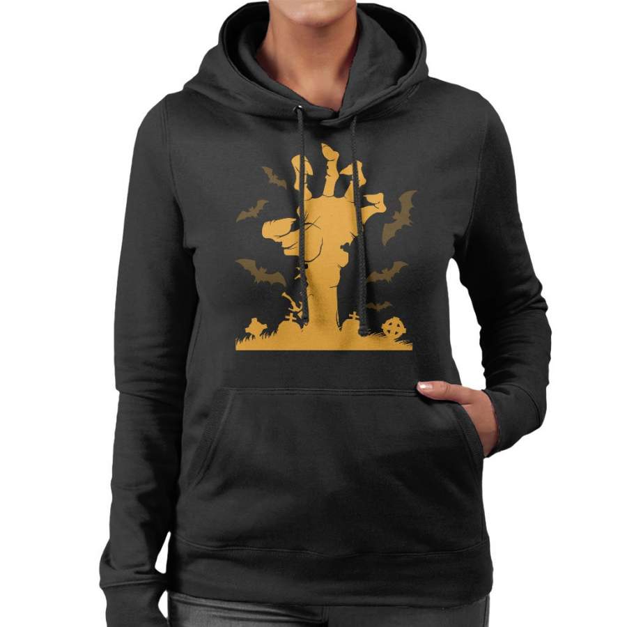 Zombie Fields Halloween Hand Women’s Hooded Sweatshirt