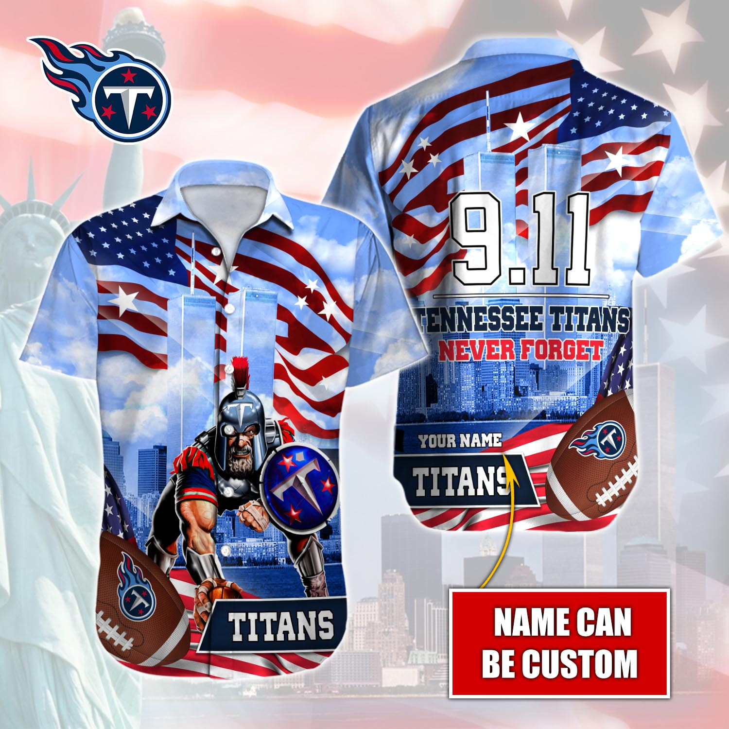 Tennessee Titans Nfl-Hawaiian Shirt Custom T-41102