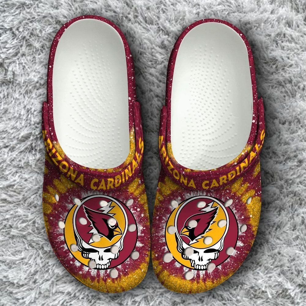 Arizona Cardinals Logo Pattern Crocs Classic Clogs Shoes In Red & Yellow