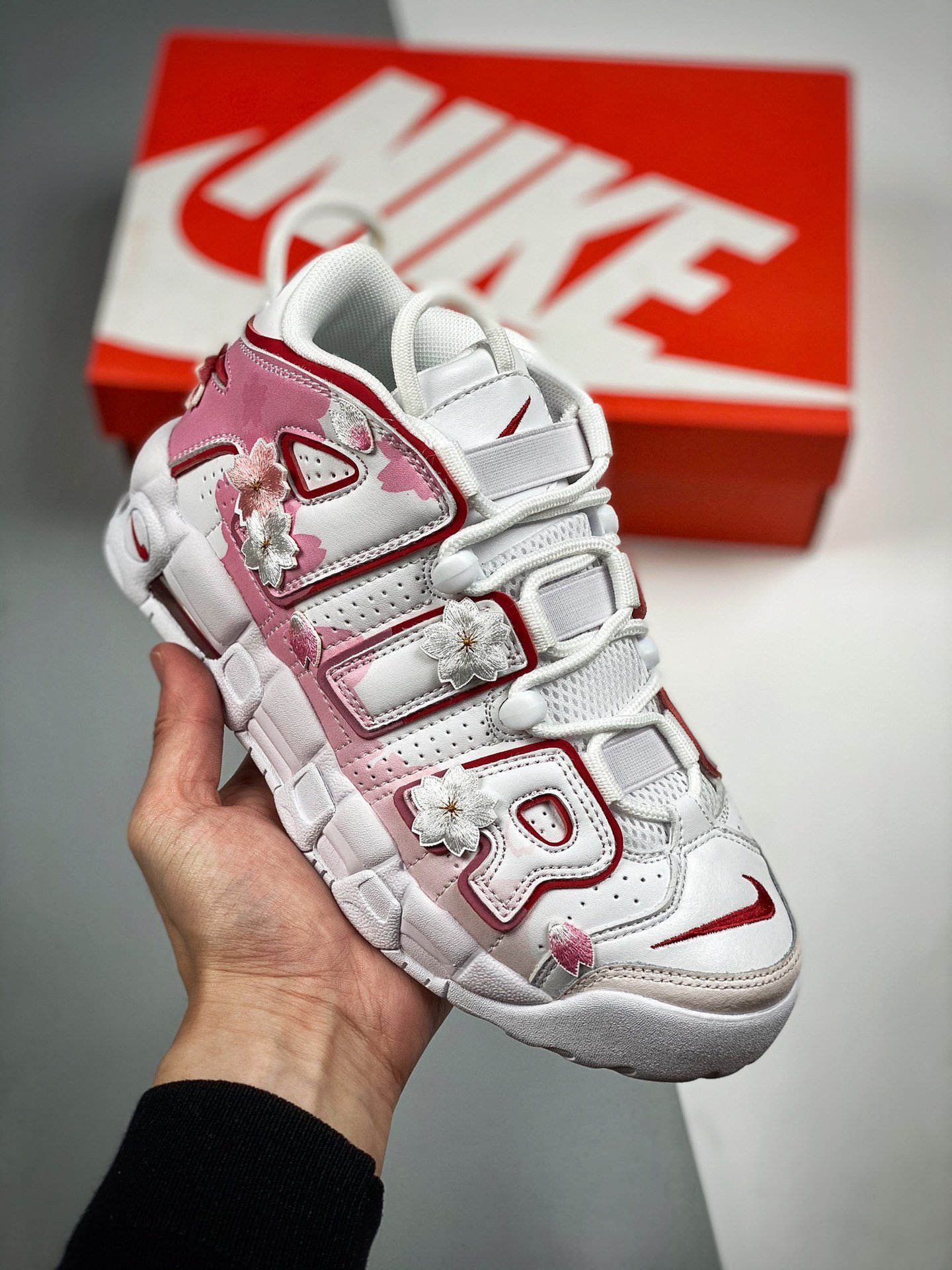 Nike Air More Uptempo GS White Pink 5338683