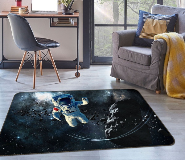 3D Astronaut Meteorite In Space Area Rug Home Decor