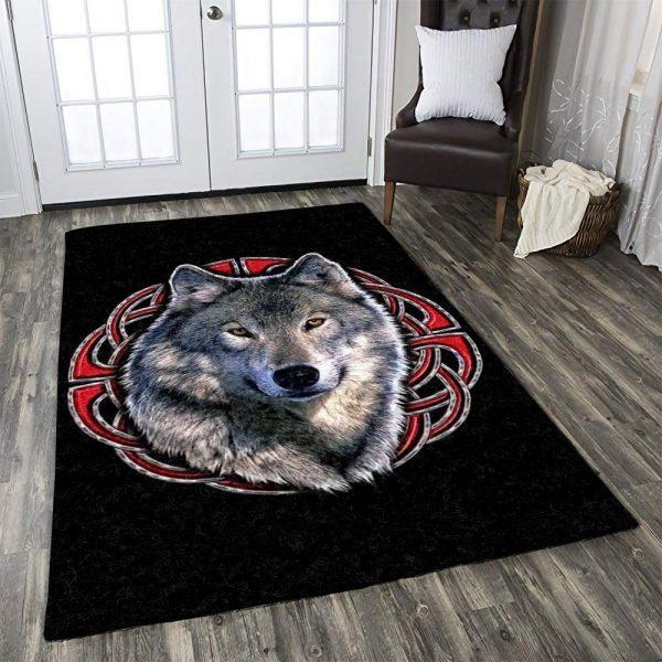 Wolf Art Home Decor Rectangle Area Rug 61