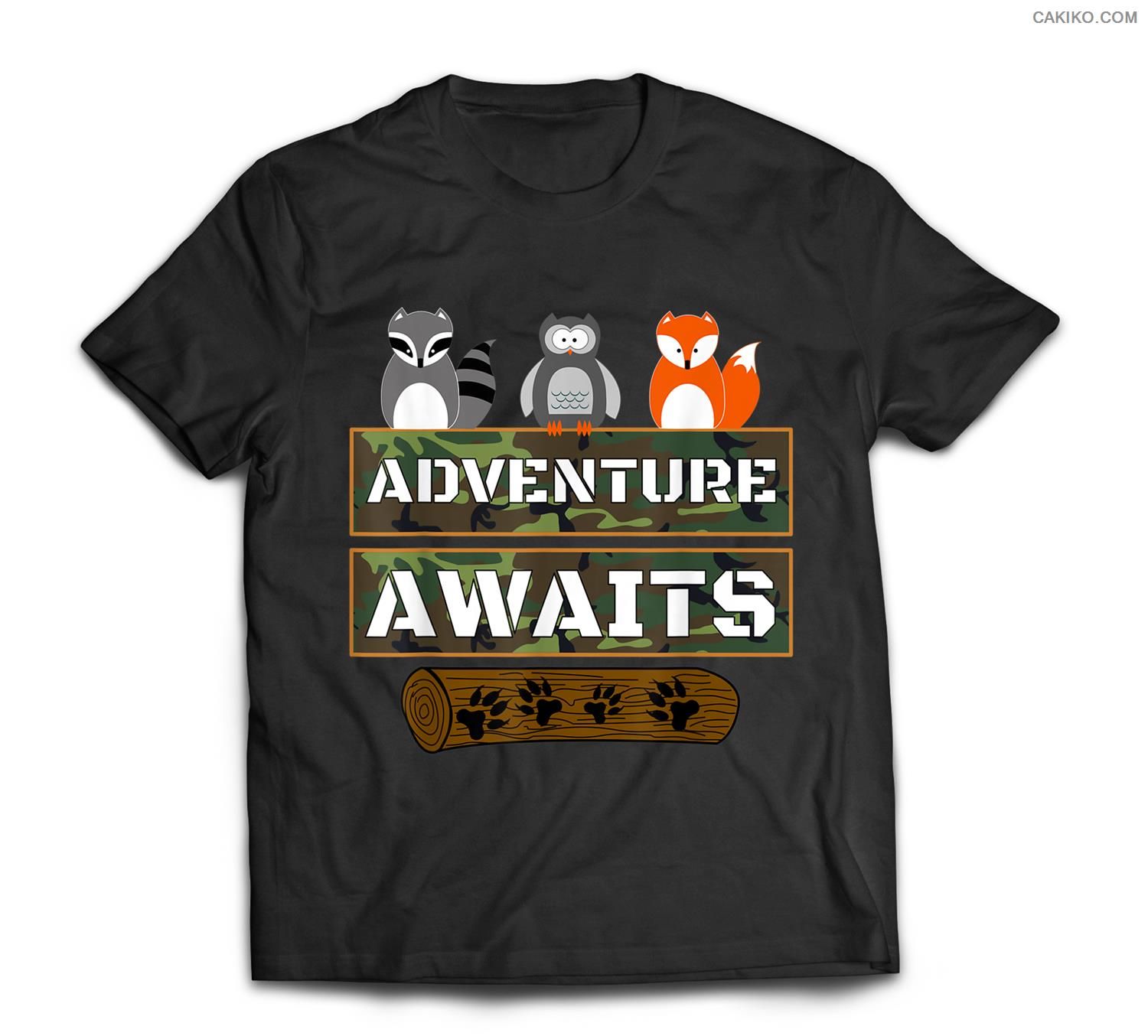 Adventure Awaits Camping Woodland Animal Nature Lover T-Shirt