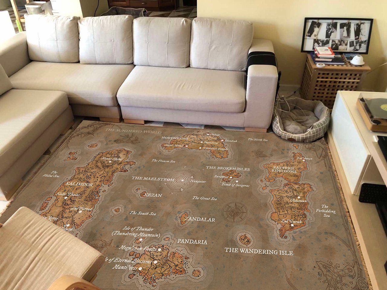 Wow Azeroth Map High Resolution Area Rug 04967 – Home Decor – Bedroom Living Room Decor