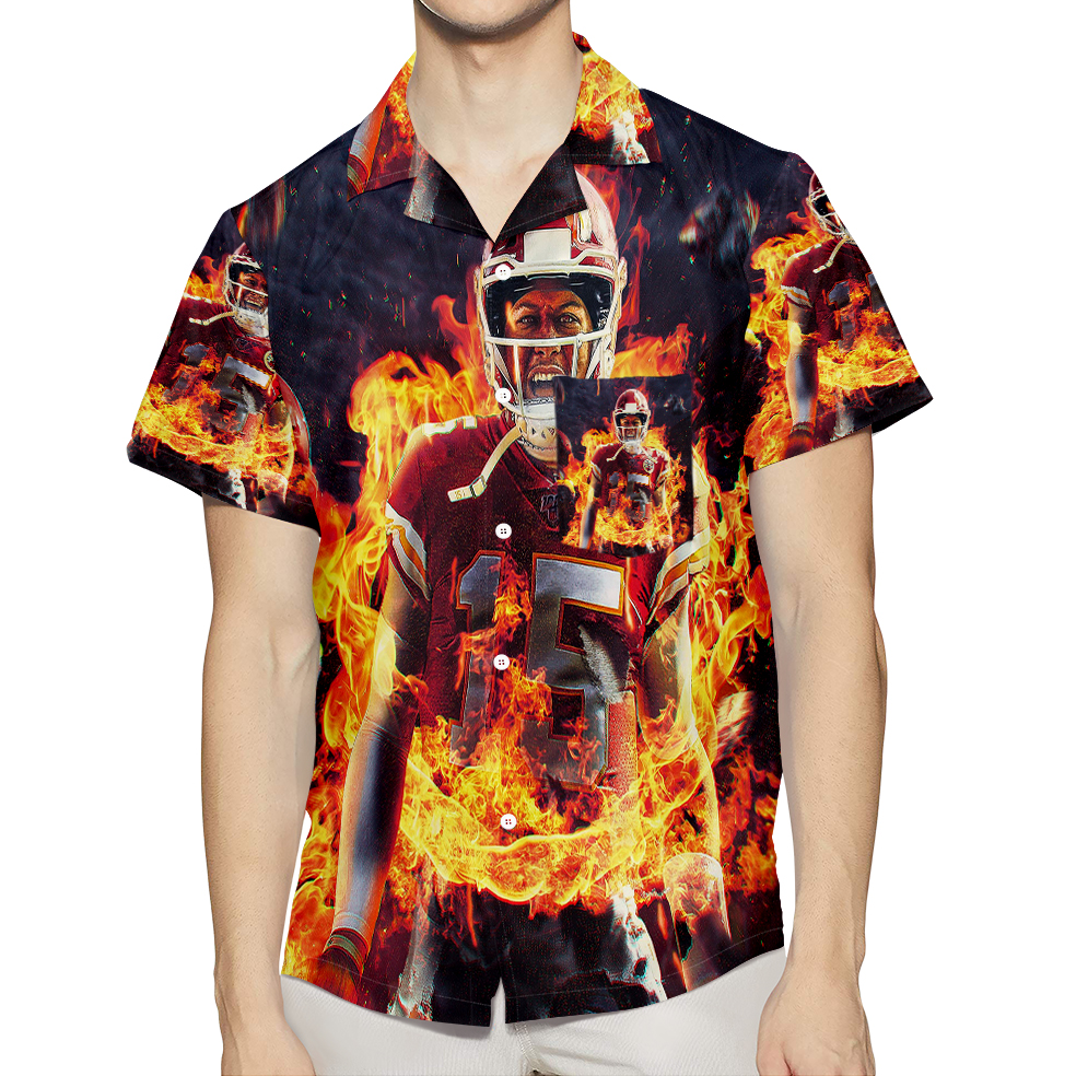 Kansas City Chiefs Patrick Mahomes 15 3D All Over Print Summer Beach Hawaiian Shirt With Pocket