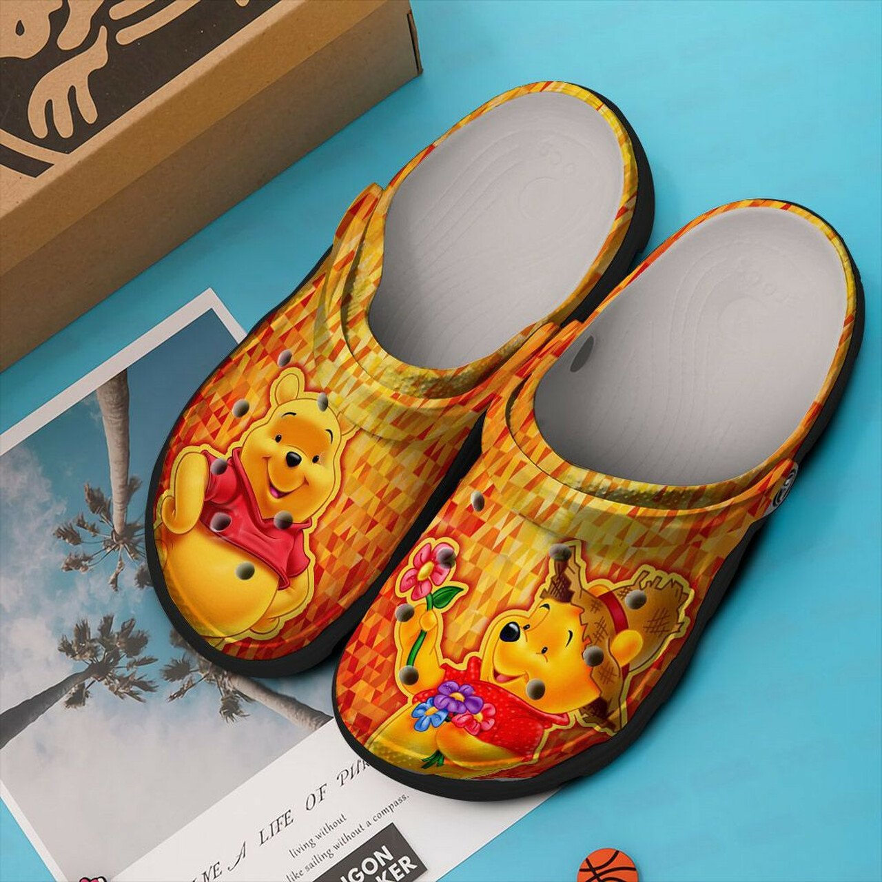 Winnie The Pooh Yellow Crocs Crocband Clog Comfortable Water Shoes