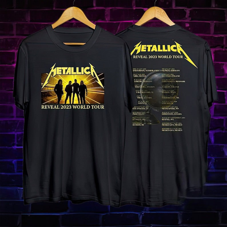 Metallica World Tour 2023 T-Shirt, M72 Tour Shirt, Metallica Concert Tee, Metallica Fan Gift, Metal Rock Band Unisex Cotton Shirt