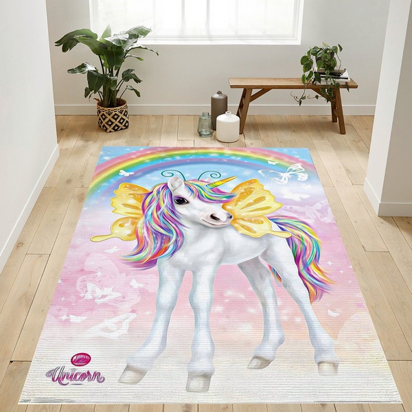 Animal Club Unicorn Area Rug For Gift Bedroom Rug US Gift Decor