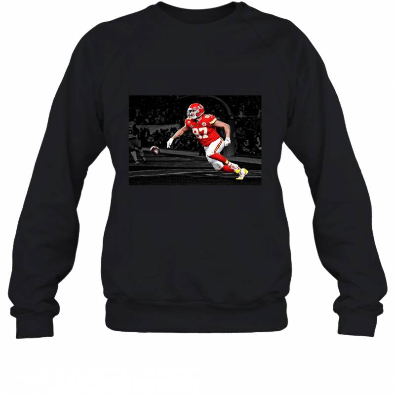 Super Bowl 54 Kansas City Chiefs Travis Kelce Celebrates In The End Zone During The Super Bowl Sweatshirt