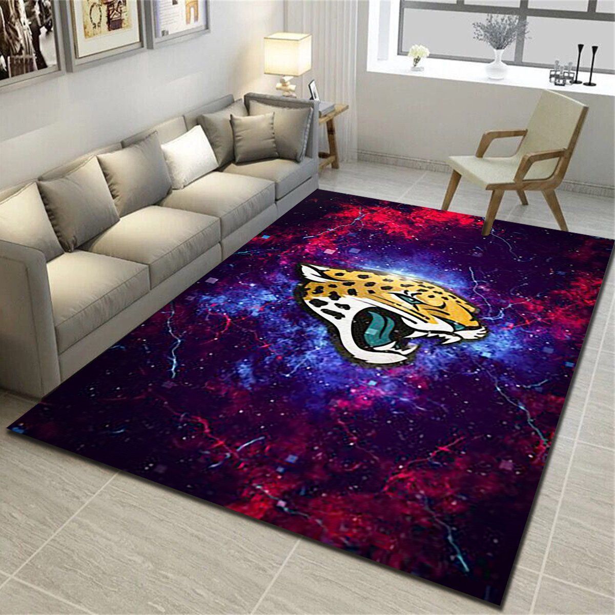 Jacksonville Jaguars Rug, Football Team Living Room Carpet, Sports Floor Decor