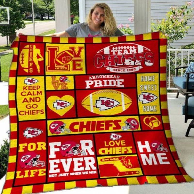 Kansas City Chiefs Quilt – Keep Calm and Go Chiefs Quilt Blanket – Quilt Kansas City Chiefs For Fans