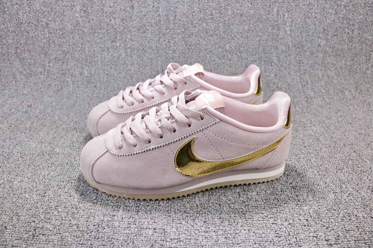 Nike Classic Cortez SE Diffused Taupe Metallic Gold Women Shoes Sneakers SNK782445663