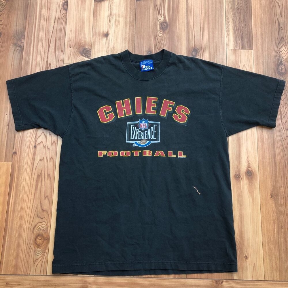 Vintage Pro Player Black Kansas City Chiefs Experience T Shirt Adult