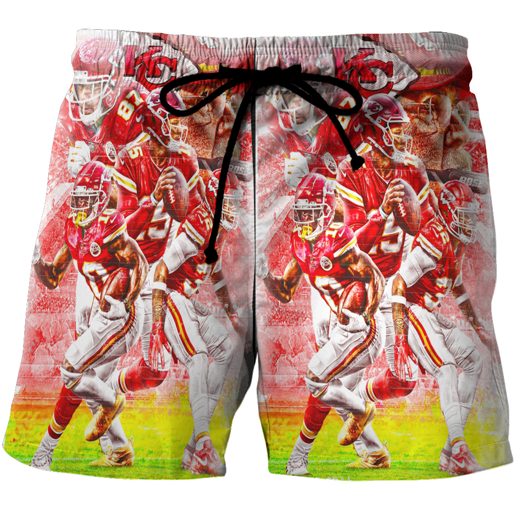 Kansas City Chiefs Team V13 3D All Over Print Summer Beach Hawaiian Short