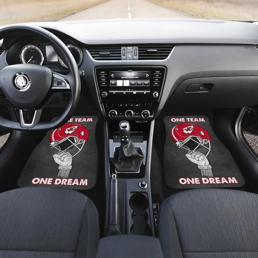 One Team One Dream Kansas City Chiefs Car Floor Mats Personalized Car Seat Floor Mat Custom Print