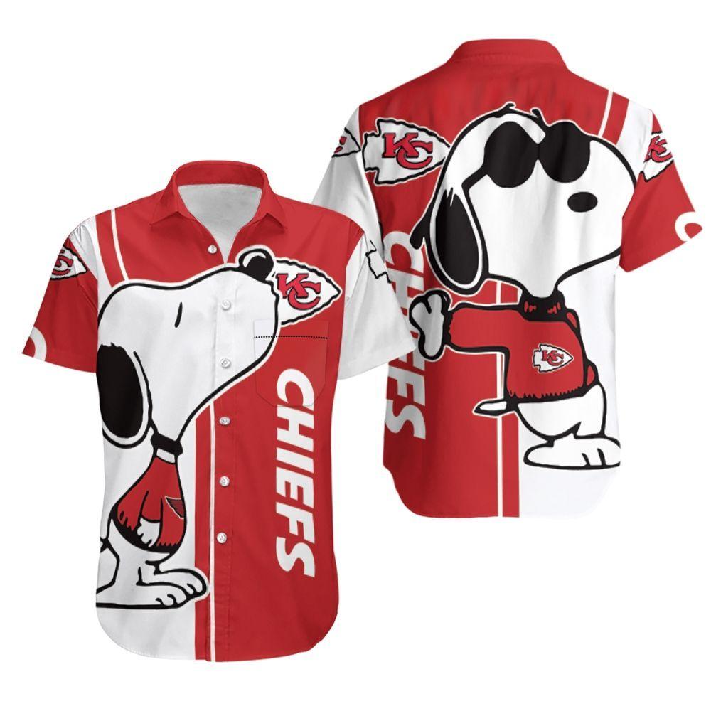 Beach Shirt Kansas City Chiefs Snoopy Lover 3D Printed Hawaiian Shirt