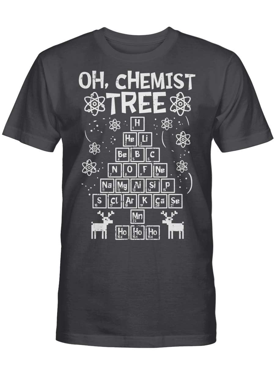 AmazeStyleZ Santa’s Reindeer, Ugly Christmas Sweater, Christmas Gift Ideas, Christmas Oh Chemist Tree Shirt Ho Chemistry Student Gift T-Shirt