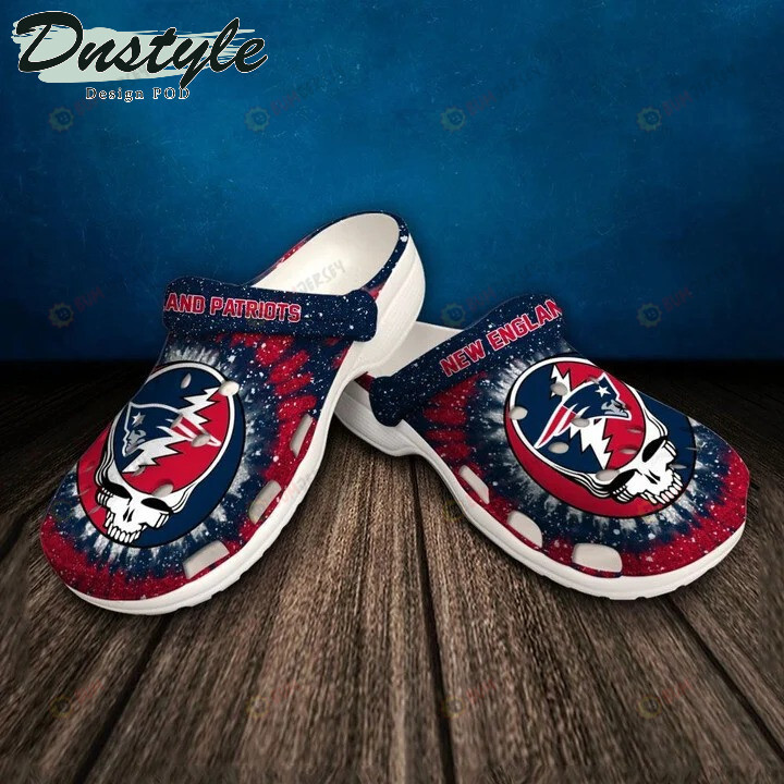 New England Patriots Skull Pattern Crocs Classic Clogs Shoes In Blue & Red – Aop Clog