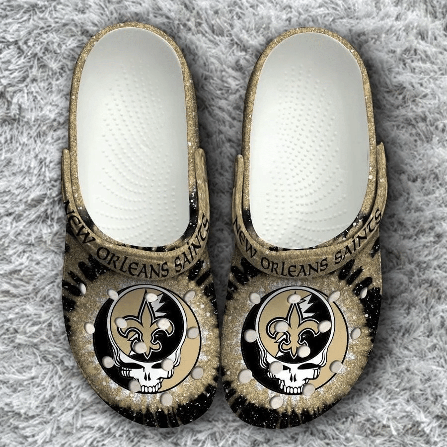 New Orleans Saints Grateful Dead Classic Crocs Crocband Clog Comfortable Water Shoes