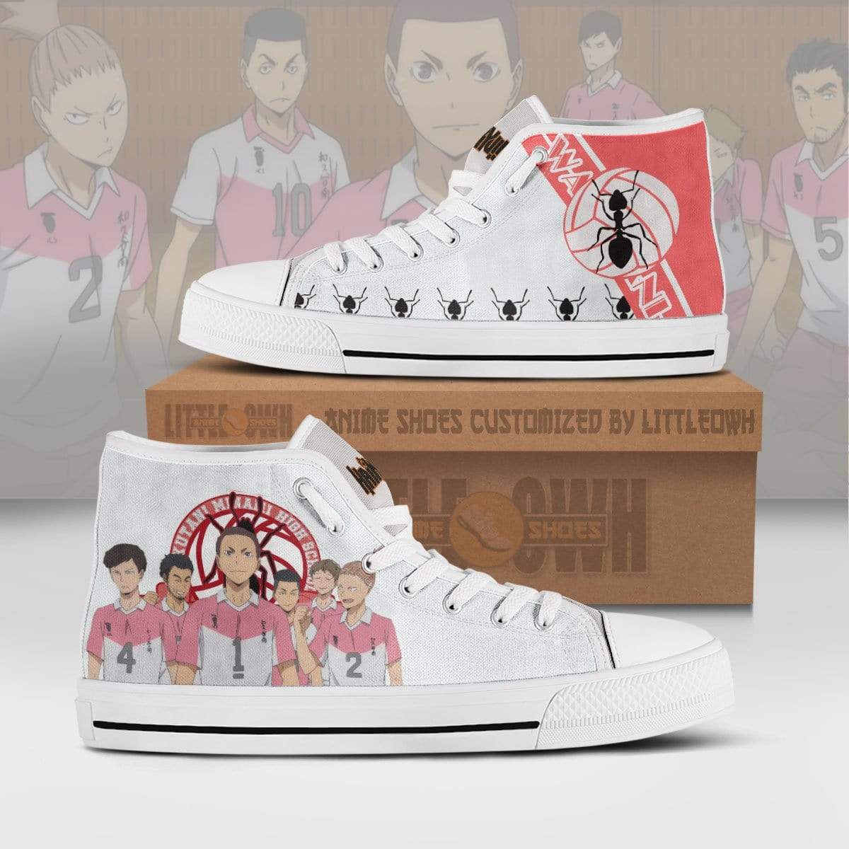 Wakutani Minami Team Members High Top Canvas Shoes Custom Haikyu!! Anime