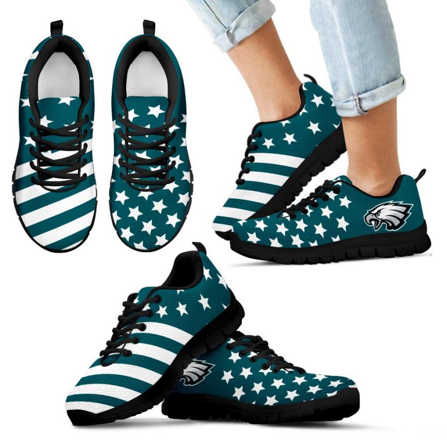 America Flag Full Stars Stripes Philadelphia Eagles Sneakers