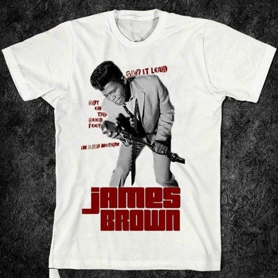 Vintage Soul the Godfather of Soul James Brown Mens Fashion Short Sleeve T-shirt White S-3XL